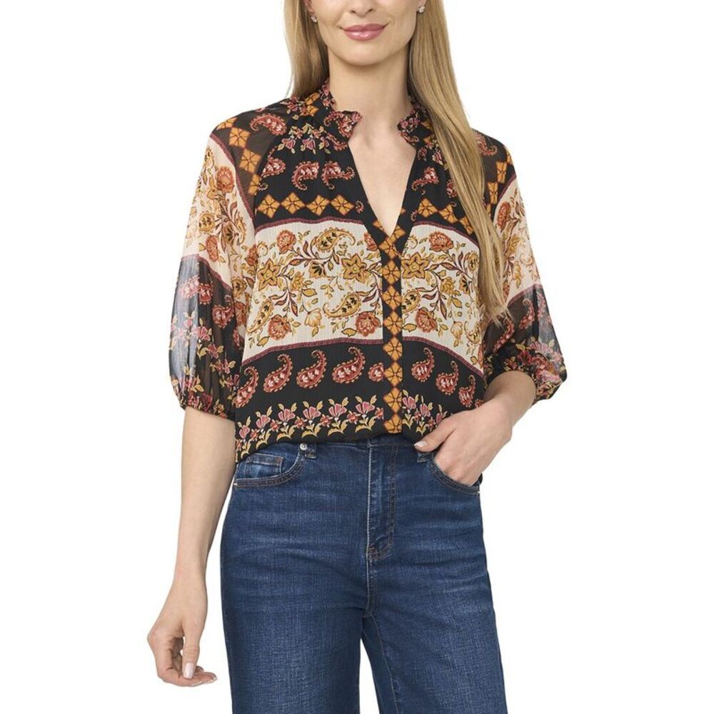 Cece Womens  Woven Top, Black